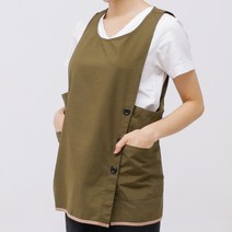 옆주머니 얇은 원피스 앞치마 공방 뜨게방 요양원 어린이집 VAE255, VAE255_퍼플L
