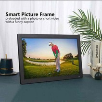 전자액자 동영상 스마트 액자 18.5 인치 스크린 led 백라이트 hd 1080p 디지털 사진 프레임 전자 앨범 사진 음악 영화 전체 기능, 영국 플러그