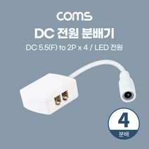 DC 5.5/2.1 F 2핀 4분배 분배기 LED 전원 연결, BB635