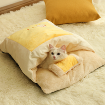 귀여운 고양이 침낭 이불 겨울 따뜻한 밀폐형 집 반려 동물 텐트 매트 쿠션하우스, M 55x40cm, 협력사, A