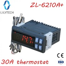 듀얼 조리용 온도제어기 디지털 온도 조절기 Lilytech 스마트 스위치 ZL-6210A + 30A 출력, CHINA, 110Vac Metal