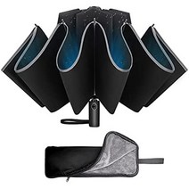 일본직발송 4. ANTI 접이식 우산 원터치 자동 개폐 거꾸로 쓰는 우산 Teflon 가공 튼튼한 10개 뼈 태풍 대, One Size_블랙, 블랙