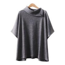 원 버튼 튤립 터들넥 베스트 여성 빅사이즈 반팔 조끼 레이어드 77-110