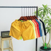 여름 시원한 레귤러핏 스판 밴딩 바스락 와샤 스트링 무지 반바지