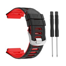 Garmin-Forerunner 920XT 스마트 워치 교체 팔찌 실리콘 브레이슬릿 내구성에 호환되는 시계 밴드 소프트 스트랩, 검은 색 빨간색