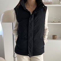 타니즈 시프 여성용 학생용 심플 숏 하이넥 패딩조끼