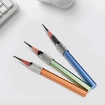 몽땅연필 깍지 홀더 4컬러 - 펜슬홀더 그립 연필홀더 색연필깍지 알루미늄 미술 연필깍지 문구 사무용품 필기보조, 에메랄드그린