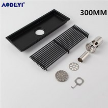 측구수로관 사각 원형 수로관 뚜껑 aodeyi black sus 304 스테인레스 스틸, 스트립 b 300mm