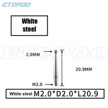측량 용접18mm 길이 M2.0 다이얼 테스트 표시기 용 나사 접점 루비 팁 2mm 볼 직경 측정 분석 계측기 게이, 05 M2.0xL20.9 W