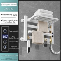 휴지걸이봉 전기 수건 디지털 디스플레이 및 온도 조절 벽 욕실, 15.WH GLD4 gear display - Righ