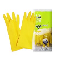 마미손 짧은 단미니 고무장갑 10입 노랑 소 SYS, 1개