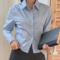 여성 봄 베니크 스판 세미크롭 라인 남방.디작소