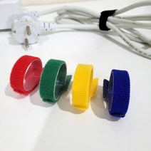 밸크로 찍찍이 케이블타이 멀티탭 정리 전선정리 재사용가능, 흰색, 15cm_흰색