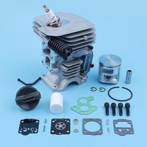 [해외]Husqvarna 435 435e 440 440e 440 II 전기 톱 버퍼 마운트 볼트 가스 캡 교체 부품 용 41mm 실린더 피스톤 수리 키트
