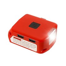 SINTENT Taingwei 밀워키 18V 배터리 USB 충전기 12V DC 포트 3W LED 작업 조명용 어댑터 M18 리튬 이온 배터리와 호환 레드 MWQ090