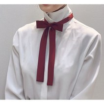 여자넥타이 정장코디 자동넥타이 솔리드 무지 셔츠블라우스 리본타이