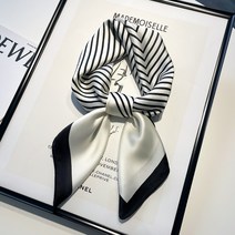 명품스타일스카프 간절기 고급 스카프 쁘띠 트윌리 실크 봄 가방 손잡이 스트라이프