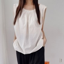 하이데일리 여성용 린넨 핀턱 블라우스