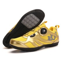 남여공용 통기성 산악 로드 자전거 평페달 신발 클릿슈즈, 260, 노랑