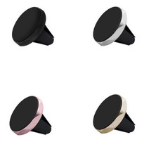 차량용 심플 원형 송풍구형 자석거치대 카인테리어, 실버, 1개