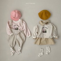 콩알옹알 줄가라 테디 맨투맨 1세 - 7세 아기 유아 아동 가을 긴팔 남아 여아 무지 티