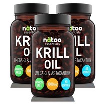 이탈리아 나투 NATOO 크릴오일 1000mg 오메가 3 아스타잔틴 60캡슐, 3팩
