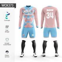 맞춤형 승화 100% 폴리에스테르 축구 유니폼 훈련 저지 세트 겨울 야외 긴팔, 08 WOX373, 1개