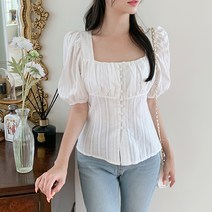 블랙홀제이 여성용 클루닝 콩단추 블라우스