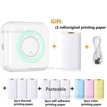 스티커제작기계 라벨프린터 네임프린터 고양이 모양 미니 휴대용 열 인쇄 무선 종이 사진, b-blue 및 각 3pcs