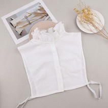 여자 우아한 빈티지 분리형 거짓 칼라 커프 빅토리아 프릴 모의 목 화이트 블랙 넥타이