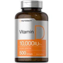 비타민 D 10000IU | 500 소프트젤 | 비 gmo 글루텐 무료 보충 | 값 크기 | 높은 효능 포뮬러 | 250mcg | 호바흐에 의해