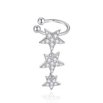 [Amazon 브랜드] 이어 커프 레이디스 실버 925 금속 알레르기 대응 지르코니아 심플 [희망의 별] 발렌타인 데이 별 피어싱 기념일 생일 성인식 선물 여성 액세서리