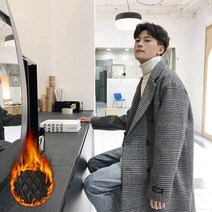키작은남자코트 얼죽코 하운드 남녀공용 남자체크코트 남성반코트 20대남자친구선물