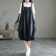여성 춘추용 데님원피스 오버핏 롱 원피스 멜빵원피스 SFW032032