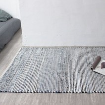 [천삼백케이] [홈앳] 데님 우븐 코튼 러그 (블루) M 140x200cm