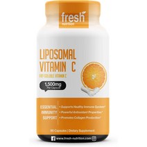 프레쉬N 미국산 리포솜 리포좀 리포조말 비타민 C 씨 메가도스 1500mg 90캡슐, 90 캡슐 (1팩)