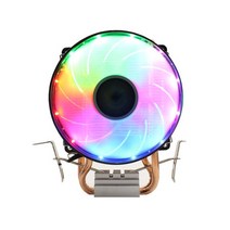 cpu rgb led 쿨러 팬 2 히트파이프 12v 쿨러 냉각 팬 라디에이터 for intel lag 1150 1155 1156 775 1200 1366 x79 x99 2011, 마법의 빛, 4핀 775 am3 am4 amd