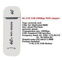 유심라우터 lte 포켓 와이파이 라우터 에그 4G LTE 무선 라우터 150Mbps 모뎀 스틱 와이파이 어댑터 USB 동, 03 White WiFi Adapter_03 3PCS
