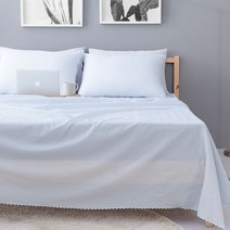 허니베딩 냉감 여름침구 퓨어 여름 이불세트 4색택1 여름이불, 퓨어 홑이불베개세트-블루