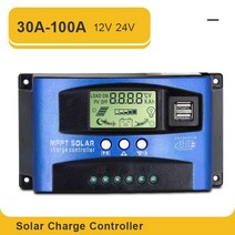 발전기 트랜지스터 테스터 lcr solar controller mppt 100a 60a 50a 40a 30a dual usb lcd display 12v 24v 태양 85, 12v 24v 자동, 1개