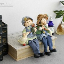 가게장식용 외국아이커플 작은장식소품 셀프인테리어 빈티지장식 40대여성 홈카페 대