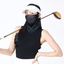 미소스 자외선차단 골프 파크골프 햇빛가리개 마스크 남녀공용, 블랙