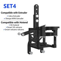 MellowCNC 알루미늄 VZ 봇 330/235 프린트 헤드 브래킷 Goliath 크레이지 드래곤 베스트 엔드 압출기 셰르파 미니 3D 프린터, [01] Black, [04] Set4