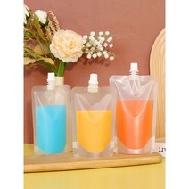 한약 육수 음료팩 주스 휴대용 대용량 스파우트파우치 지퍼백 포장, 50ml, PE (50개), 투명