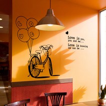 큐데코 셀프인테리어 포인트스티커, 바이시클 - 블랙