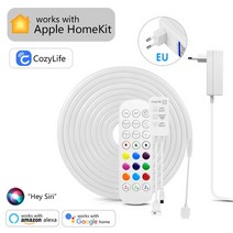 씽크대조명 책상조명 애플 홈키트/투야 와이파이 RGB 네온 조명 LED 캐비닛 주방 램프 방수 옷장 DIY 크리, 01 Homekit EU Plug_02 2M