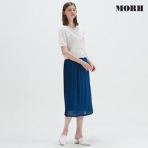 모어 S L사이즈 플리츠스커트 클래식블루