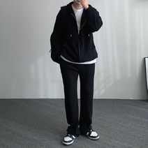 플리츠 집업 와이드 밴딩 팬츠 세트 3color