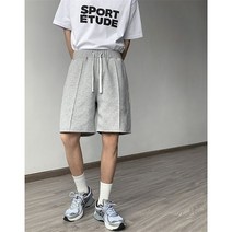 MOHEGIA 캐주얼 스트레이트 반바지 남성용 여름 얇은 5 점 와이드 레그 팬츠 착용 바지