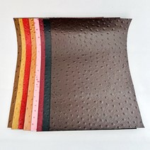 로스킨 천연 소가죽 (타조 가죽 패턴 10칼라) A4 크기 재단 가죽, 검정